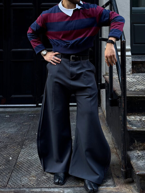 Elegant Grey Scimitar Wide-Leg Pants - Image 4