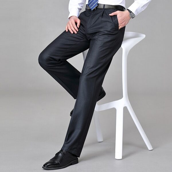 Mulberry Silk Men's Middle-aged Loose Straight Non-ironing Suit Pants - Image 8