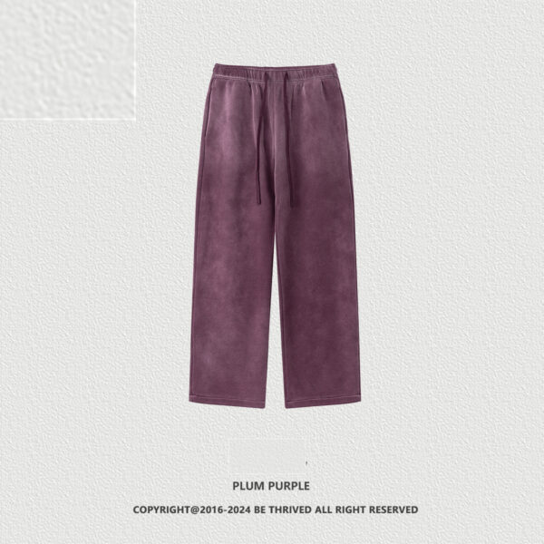 Men's Loose Velvet Thickened Wide Leg Straight Casual Pants - Image 4