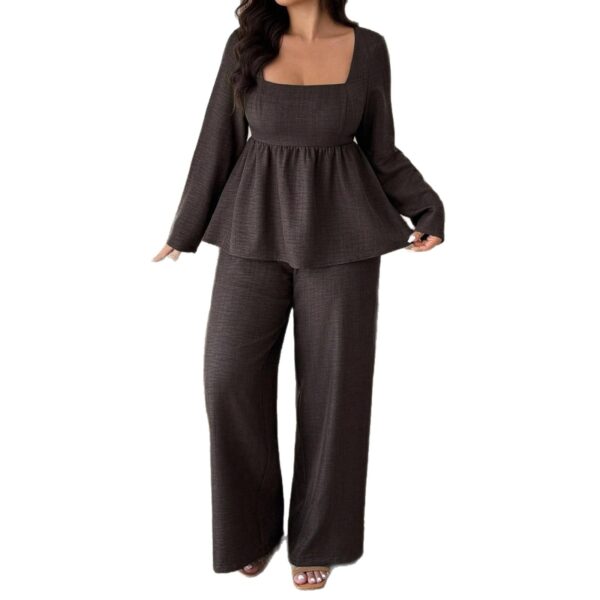 European And American Plus Size Women's Clothes Suit Square Collar - Image 5
