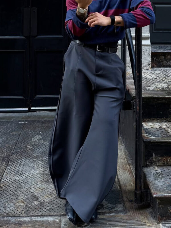 Elegant Grey Scimitar Wide-Leg Pants - Image 5