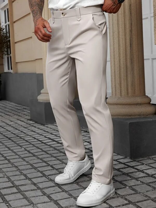 Men's Solid Color Business Trousers Casual Versatile Trousers - Image 4