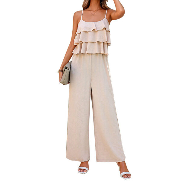 Women's European And American Style Lotus Leaf Suspender Jumpsuit - Image 3