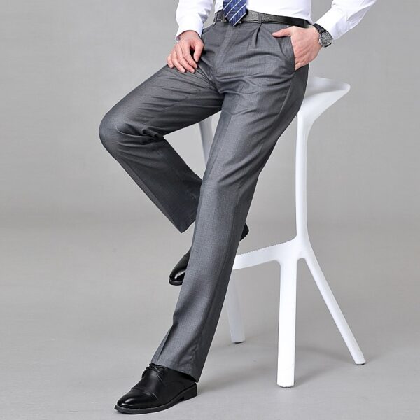 Mulberry Silk Men's Middle-aged Loose Straight Non-ironing Suit Pants - Image 5