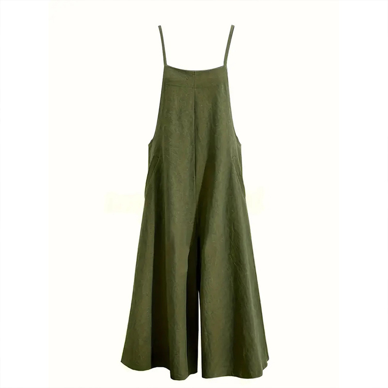 Plus Size Women's Solid Color Casual Jumpsuit - Sleeveless Romper With Pockets For Spring&Summer - Image 7