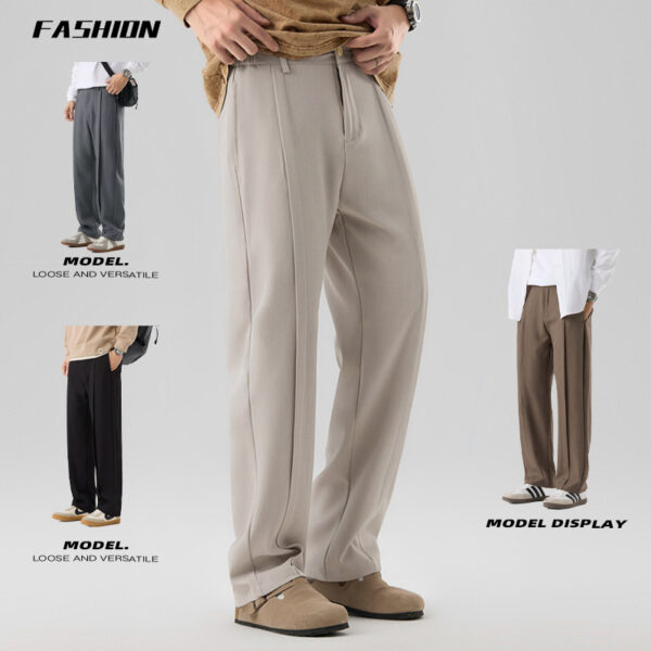 Loose Casual Suit Pants Versatile Straight Draping Effect Trousers - Image 3