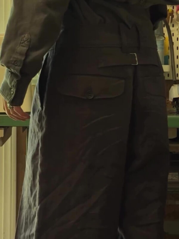 Casual Single-breasted Linen Wide-leg Pants - Image 6