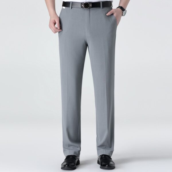Mulberry Silk Men's Middle-aged Loose Straight Non-ironing Suit Pants - Image 6