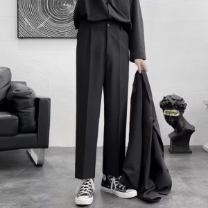 Loose Korean Style Casual White Wide Leg Trousers