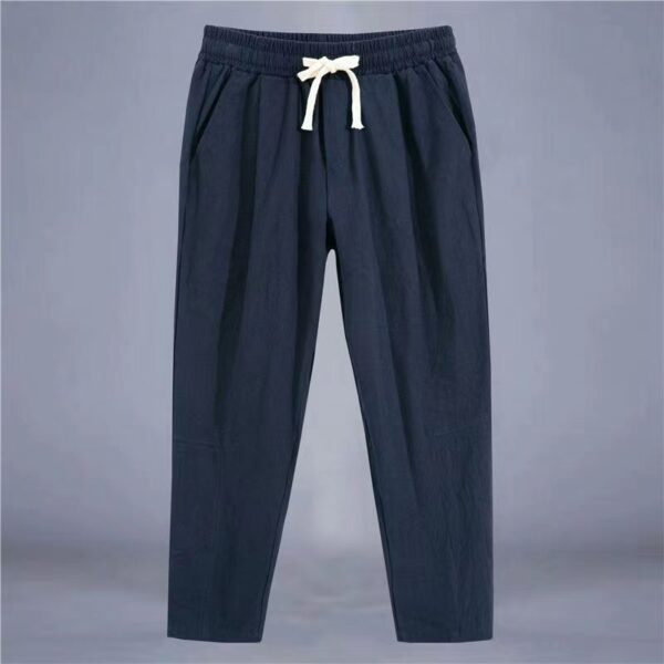 Cotton And Linen Thin Loose Plus Size Sports Straight Pants - Image 5