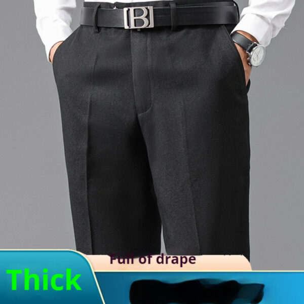 Suit Pants Men's Loose Straight High Waist Deep Middle-aged And Elderly - Image 6