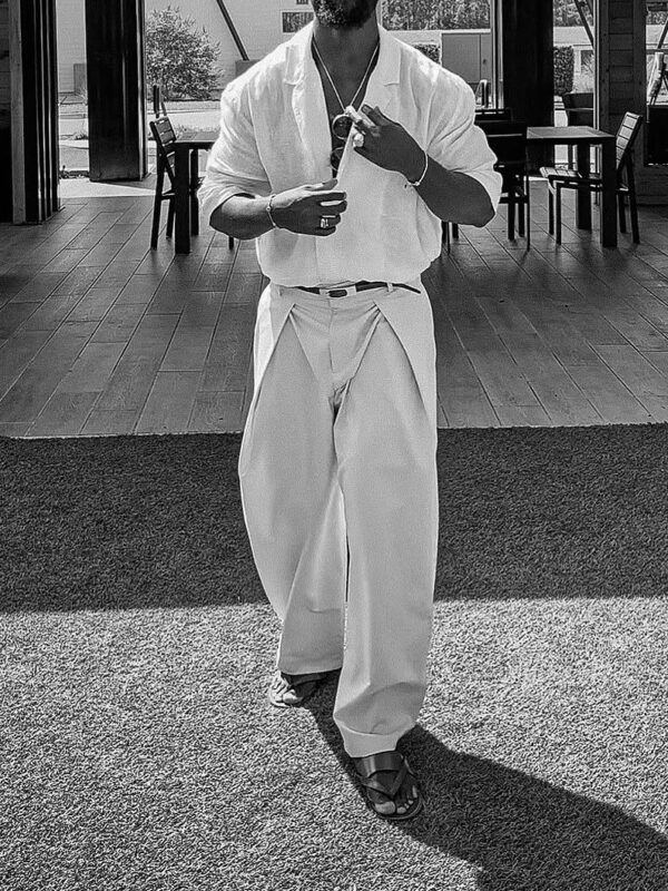 Men's Casual Pleated Wide-leg Pants - Image 2