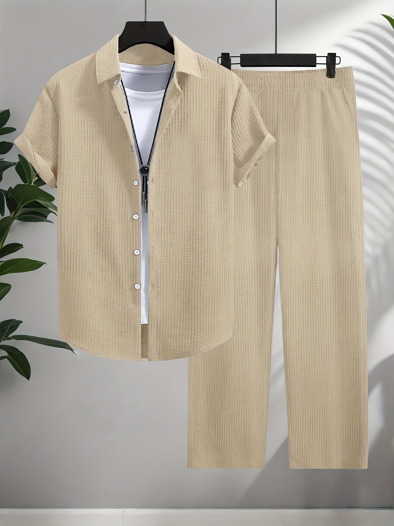 Fashion Jacquard Short-sleeved Shirt Trousers Suit - Image 5