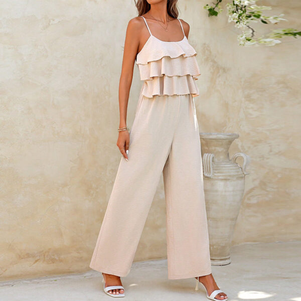 Women's European And American Style Lotus Leaf Suspender Jumpsuit - Image 2