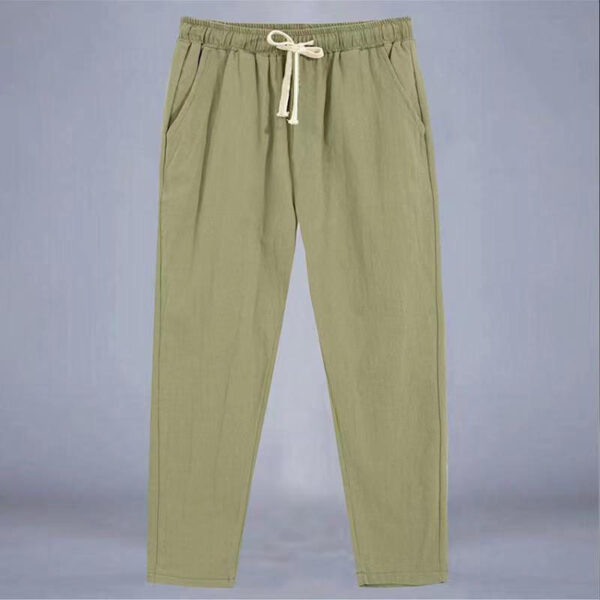 Cotton And Linen Thin Loose Plus Size Sports Straight Pants - Image 10