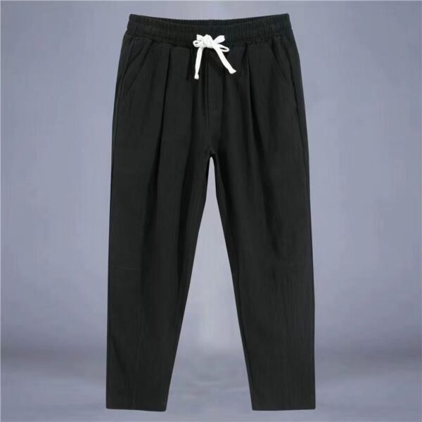 Cotton And Linen Thin Loose Plus Size Sports Straight Pants - Image 3