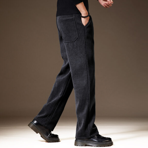 Thick Stripe Velvet Heavy Corduroy Straight Casual Pants - Image 3