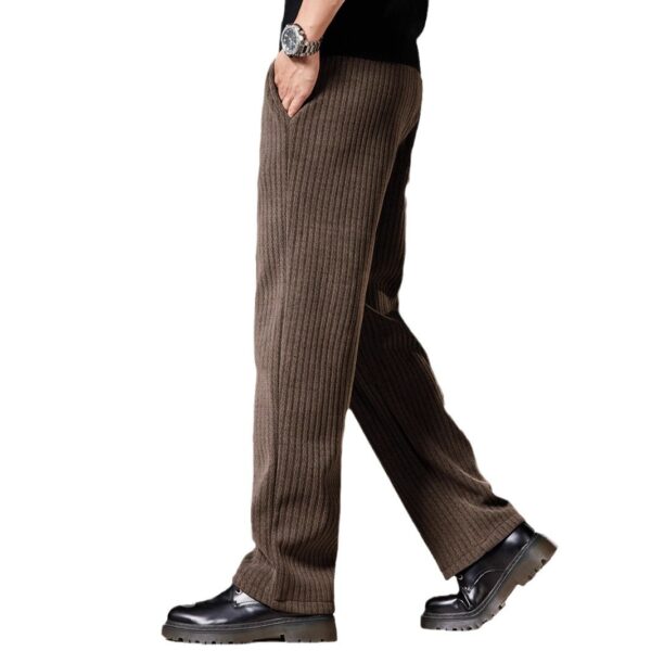 Thick Stripe Velvet Heavy Corduroy Straight Casual Pants - Image 2