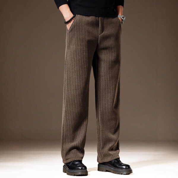 Thick Stripe Velvet Heavy Corduroy Straight Casual Pants - Image 4
