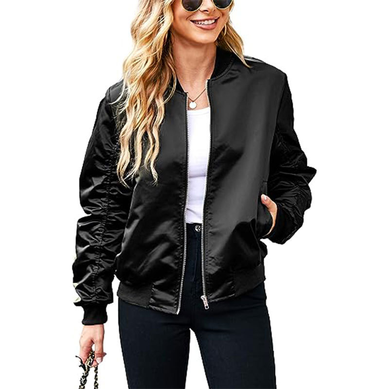 Women's Zipper Casual Jacket Coat Large Profile With Pockets Autumn Clothing Fashion - Image 4