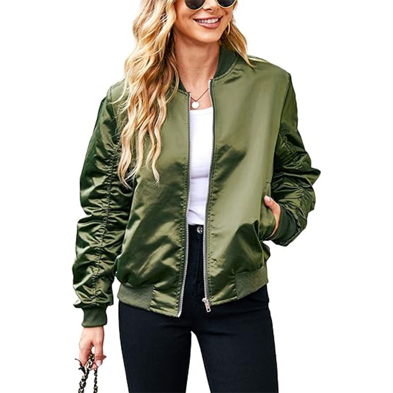 Women's Zipper Casual Jacket Coat Large Profile With Pockets Autumn Clothing Fashion - Image 3