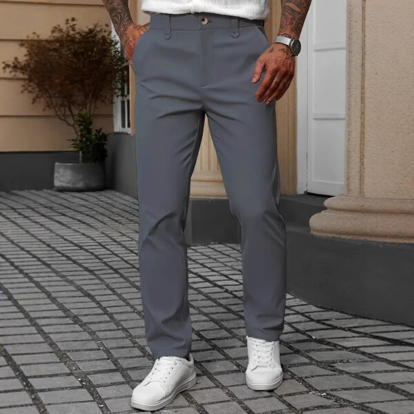 Men's Solid Color Business Trousers Casual Versatile Trousers - Image 8