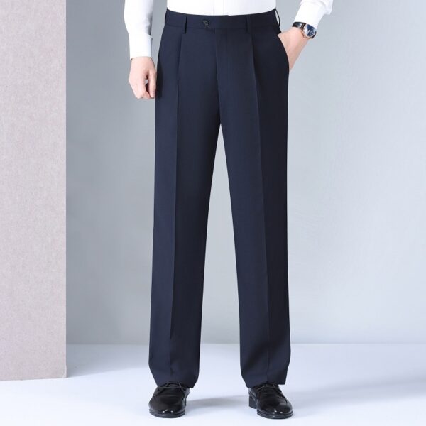 Mulberry Silk Men's Middle-aged Loose Straight Non-ironing Suit Pants - Image 7