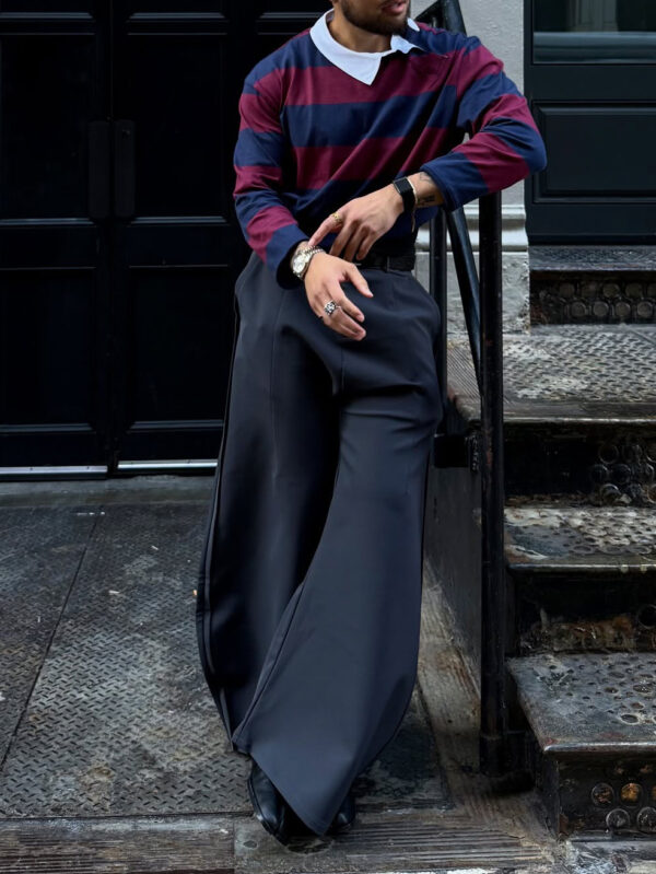 Elegant Grey Scimitar Wide-Leg Pants - Image 2