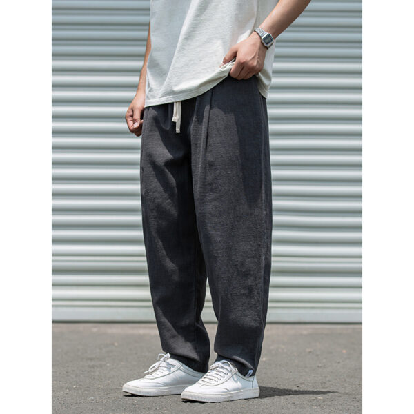 Men's Summer Light Breathable And Loose Straight Drooping Linen Pants - Image 2