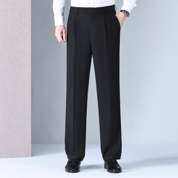 Mulberry Silk Men's Middle-aged Loose Straight Non-ironing Suit Pants - Image 4
