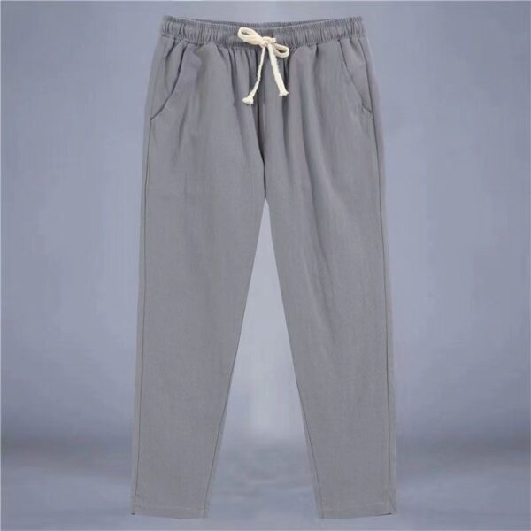 Cotton And Linen Thin Loose Plus Size Sports Straight Pants - Image 6