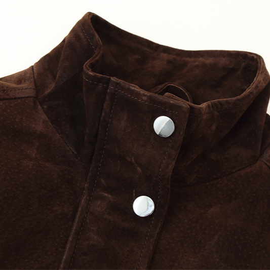 Women's Pocket Decoration Suede Jacket - Image 5