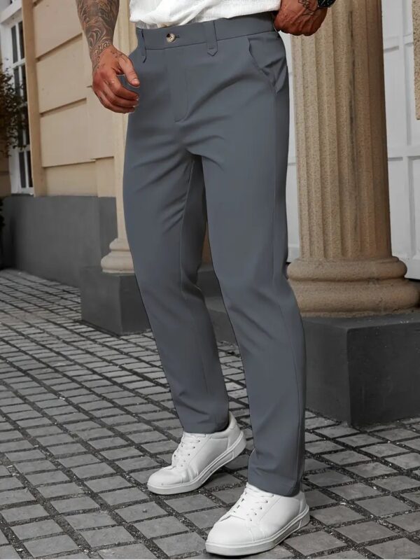 Men's Solid Color Business Trousers Casual Versatile Trousers - Image 9