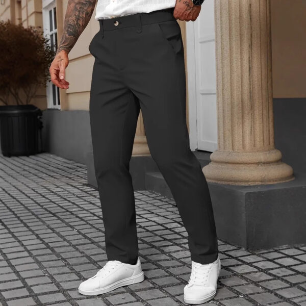 Men's Solid Color Business Trousers Casual Versatile Trousers - Image 3