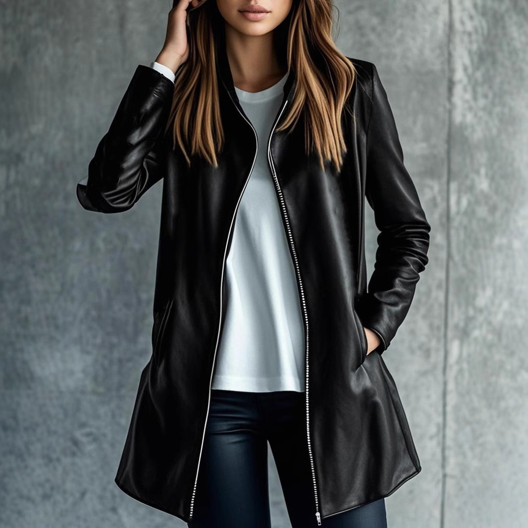 Women's Leather Jacket Elegant High-grade Versatile Casual - Image 2