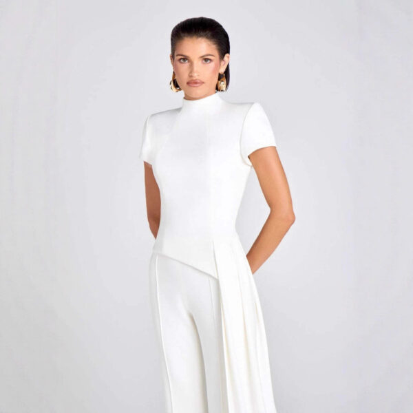 Draped Pants Sculpture Elegant Blouse And Pants Simple Female - Image 4