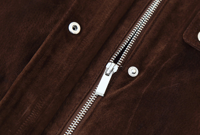 Women's Pocket Decoration Suede Jacket - Image 3