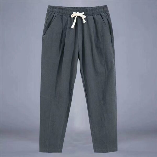 Cotton And Linen Thin Loose Plus Size Sports Straight Pants - Image 8